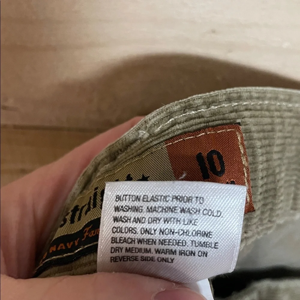 Old Navy size 10 Dark Khaki Color Soft Corduroy Straight Pants with Pockets
